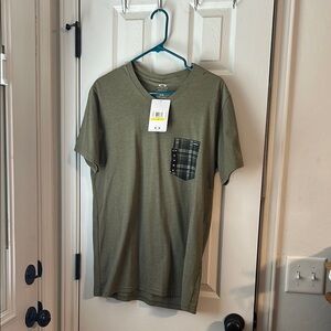 Oakley Men's Green T-Shirt with Plaid Pocket